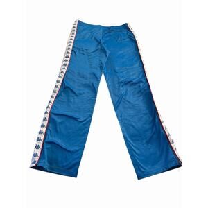 KAPPA Vintage 80s Blue Red Logo Track Pants Sz XL Italy Designer Streetwear READ
